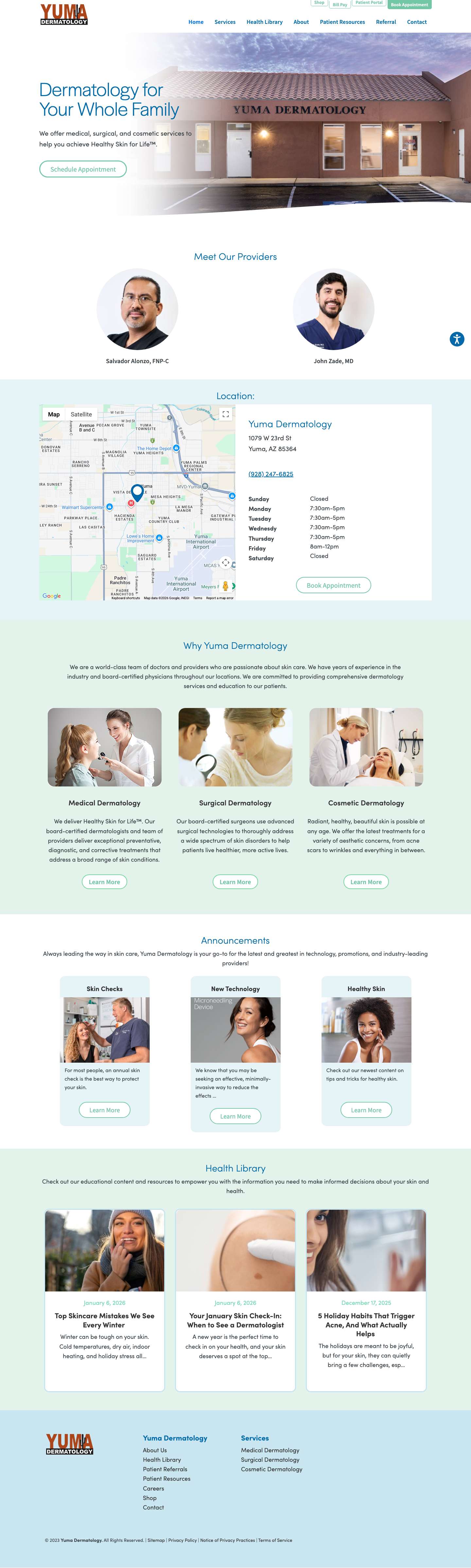 Home - Yuma Dermatology - Full Screenshot