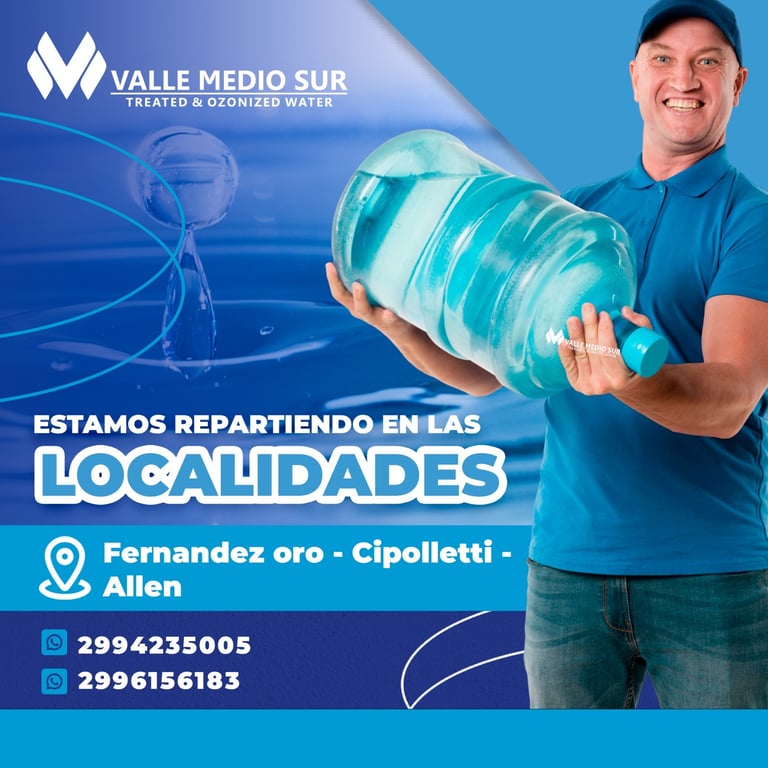 Agua tratada y ozonizada