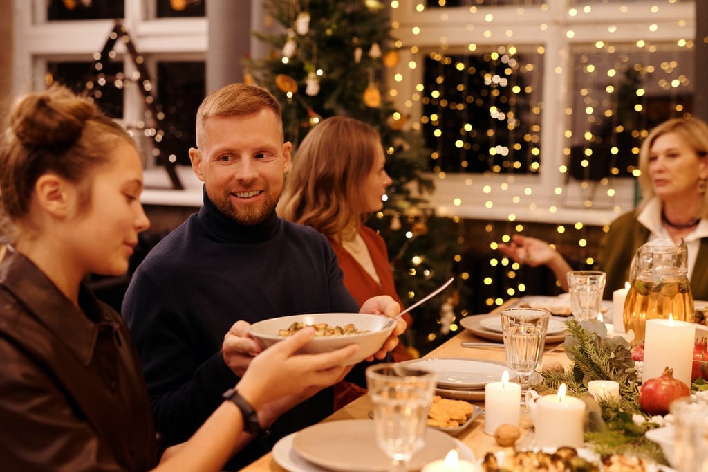 Family Having a Christmas Dinner Together