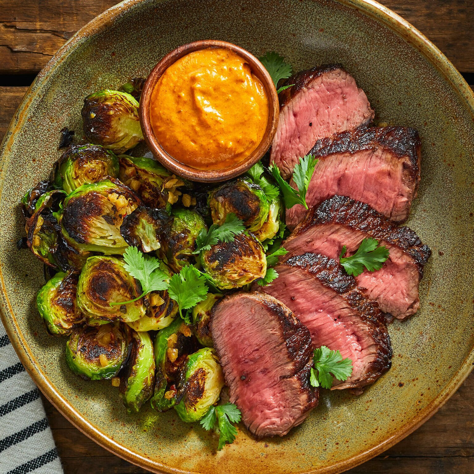 plated steak dinner