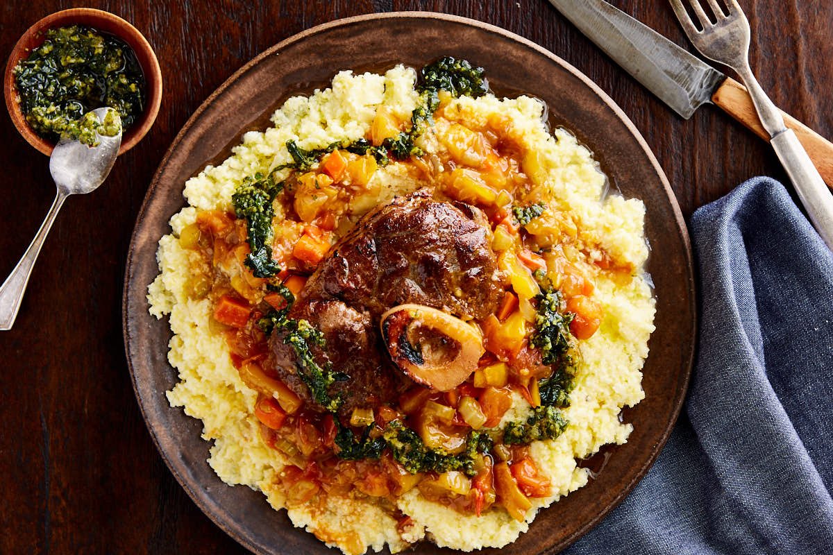 Osso Bucco with Polenta & Braised Vegetables