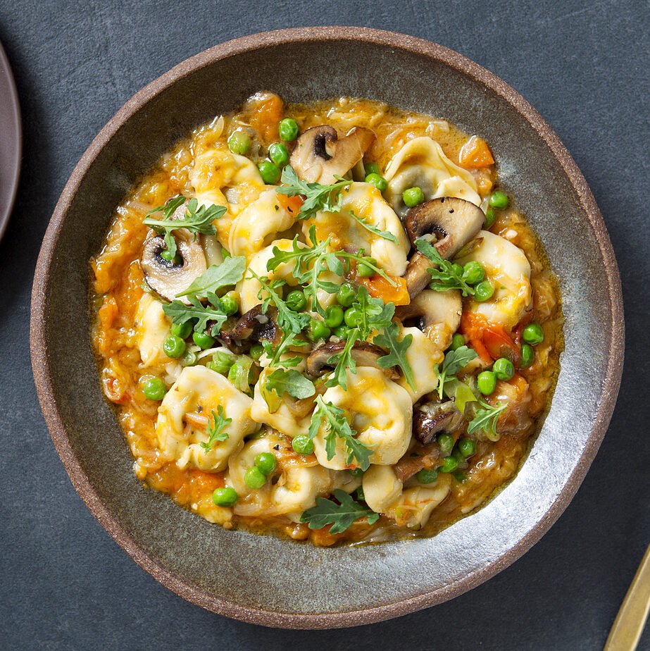 plated tortellini dinner