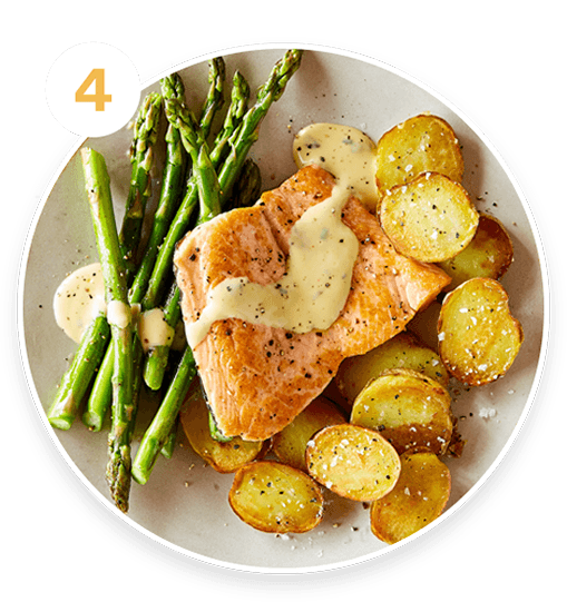 plated salmon dinner