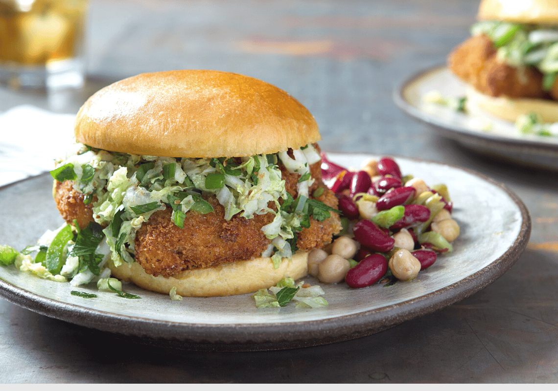 Crispy Chicken Sandwich with Napa Cabbage Slaw