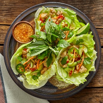 plated thai lettuce cups dinner