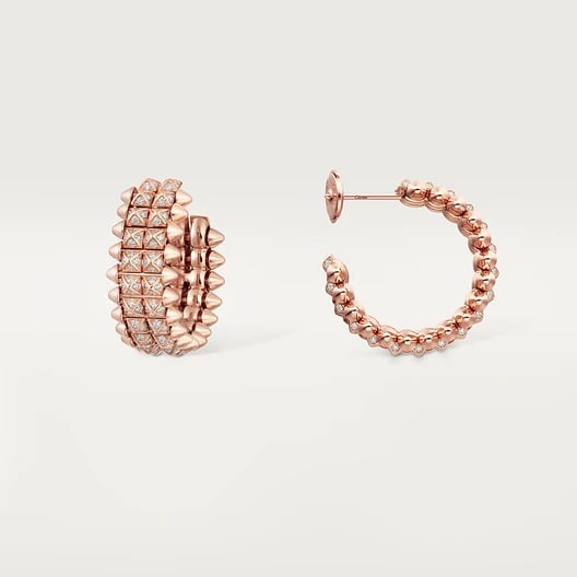 Clash de Cartier hoop earrings, double row, paved 3