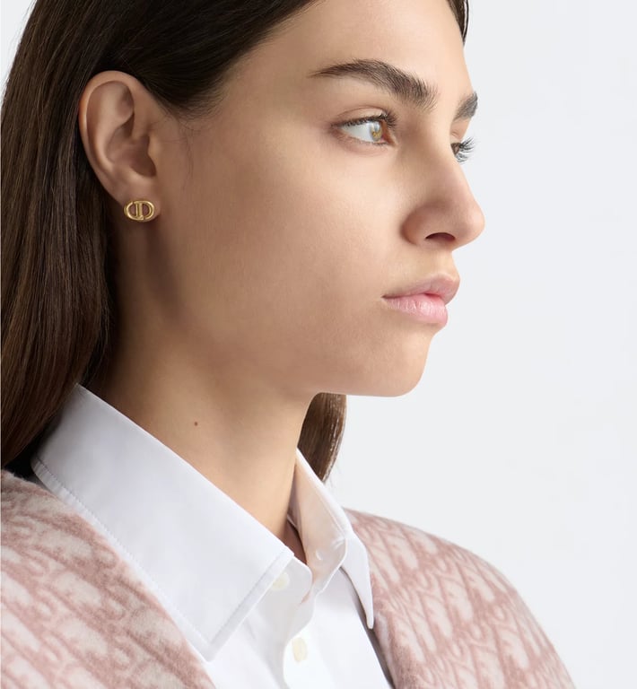 DIOR CD Navy Stud Earrings