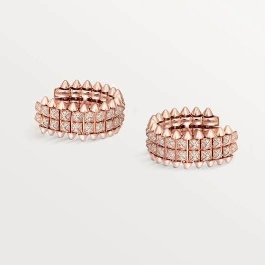 Clash de Cartier hoop earrings, double row, paved 4