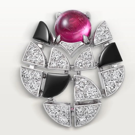 Beautés du Monde stud earrings, rubellite, paved 3