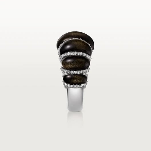 Cartier Libre Tressage ring, obsidian, diamondss 7