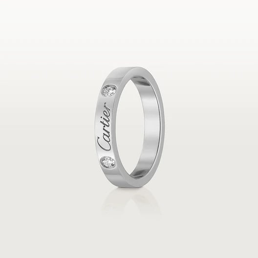 C de Cartier wedding ring, width 3 mm, 2 diamonds 5