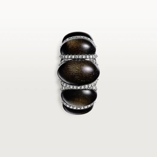 Cartier Libre Tressage ring, obsidian, diamondss 6