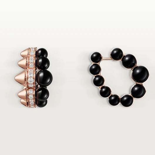 Clash de Cartier hoop earrings, onyx, extra-large model, diamonds 4