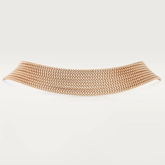Agrafe necklace, medium model, semi-paved 4