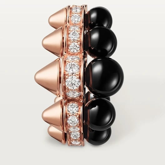 Clash de Cartier hoop earrings, onyx, extra-large model, diamonds 3