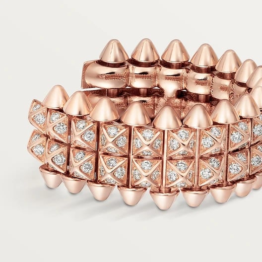 Clash de Cartier hoop earrings, double row, paved 2