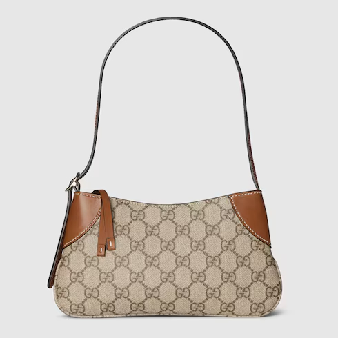 GUCCI GG LOGO LEATHER ONE SHOULDER BAG Gucci 2001 Black GG Canvas 