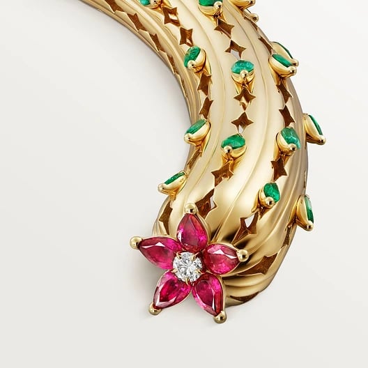 Cactus de Cartier torque necklace, emeralds, 2 diamonds 2