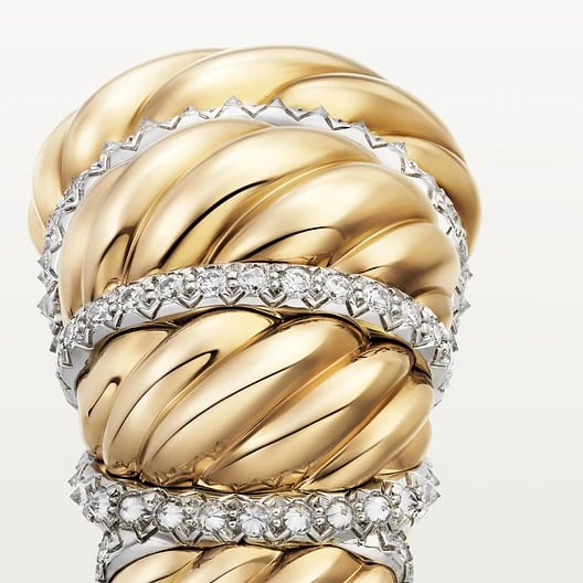 Cartier Libre Tressage ring, diamonds 4