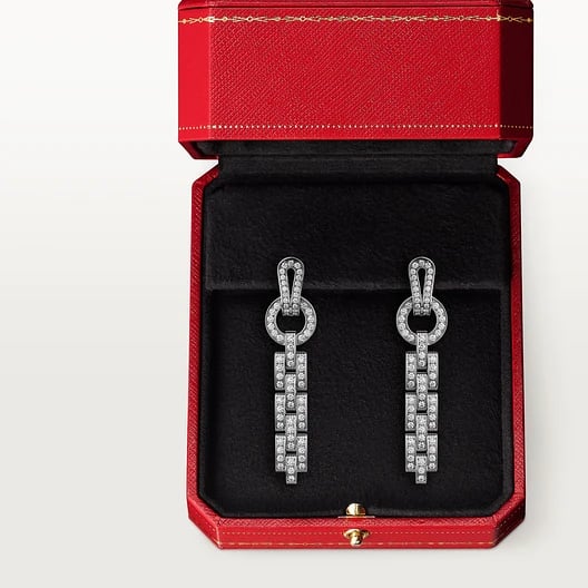 Agrafe earrings, paved 5
