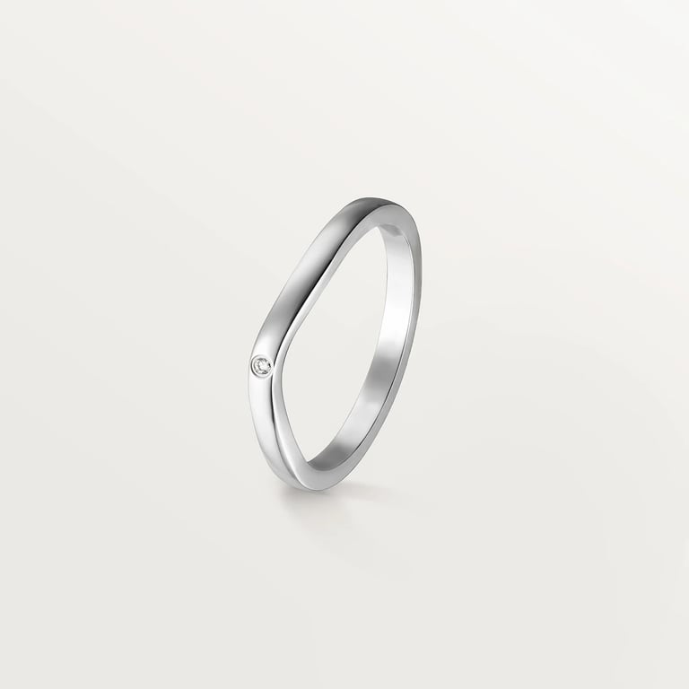 Ballerine wedding ring, width 2 mm, 3 diamonds 2