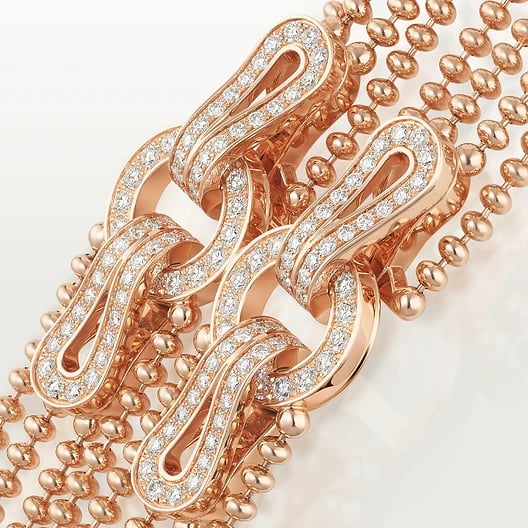 Agrafe long necklace, semi-paved 6