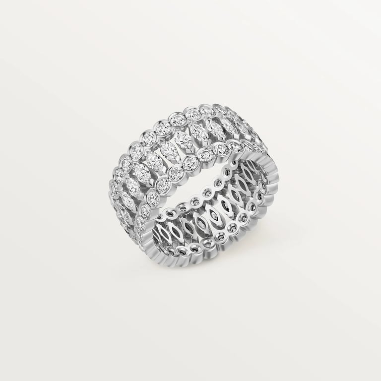 Broderie de Cartier ring, triple row, diamonds 2