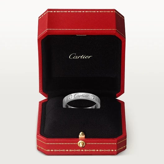 C de Cartier wedding ring, width 3 mm, 2 diamonds 6
