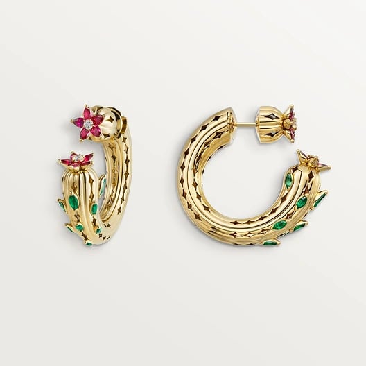 Cactus de Cartier earrings, emeralds, 2 diamonds 4