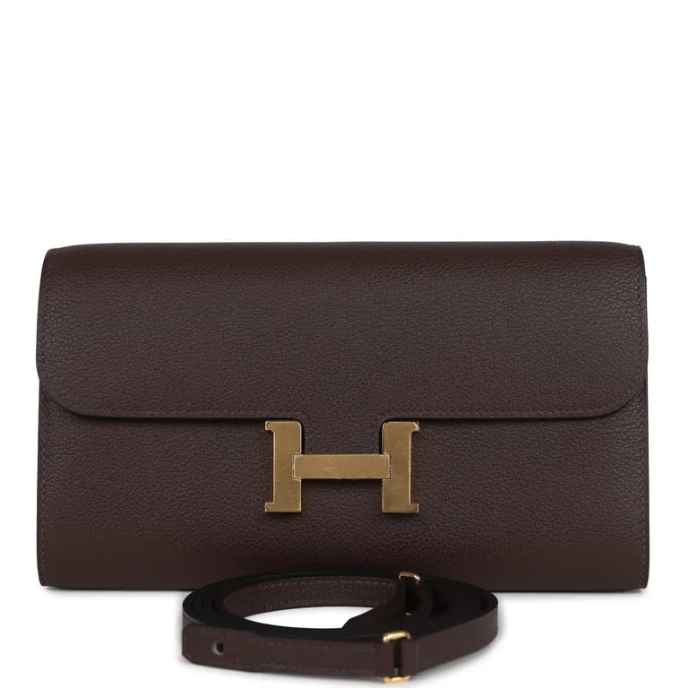 Hermès Hermès Constance Wallet To Go Moka Evercolor Gold Hardware