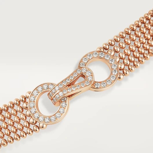 Agrafe necklace, small model, semi-paved 2