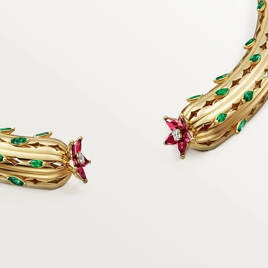 Cactus de Cartier torque necklace, emeralds, 2 diamonds 4