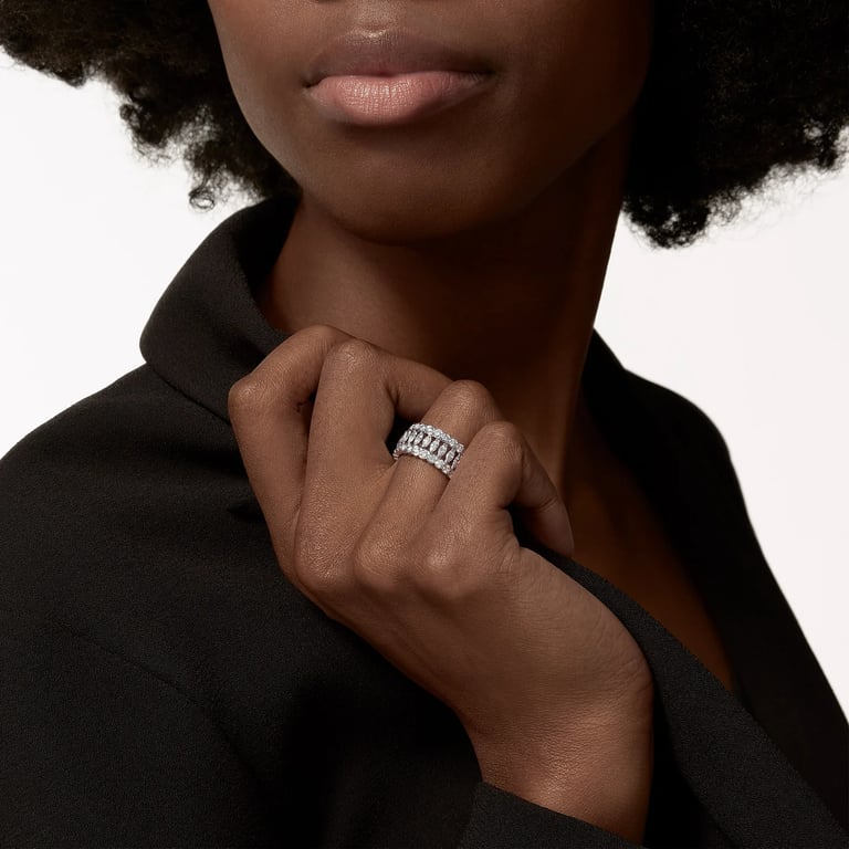Broderie de Cartier ring, triple row, diamonds 3