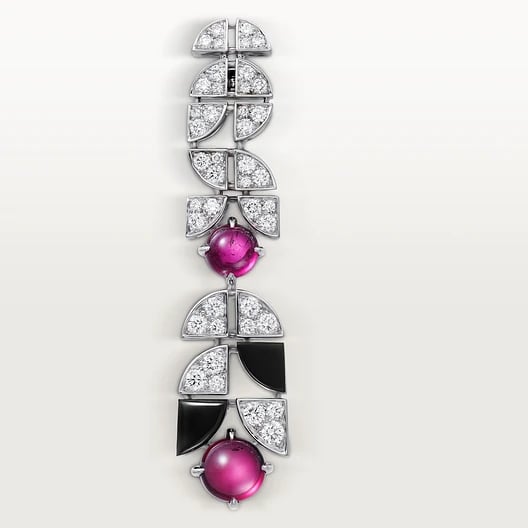Beautés du Monde earrings, rubellite, paved 4