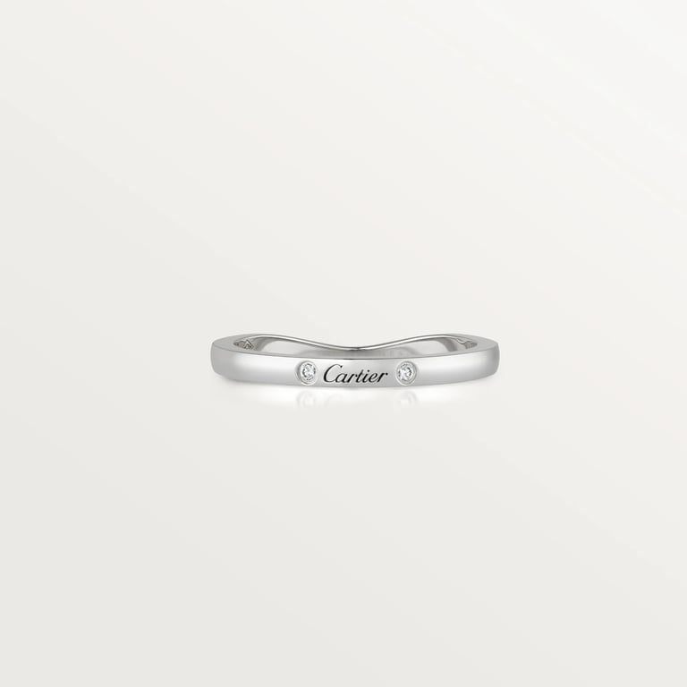 Ballerine wedding ring, width 2 mm, 3 diamonds 4