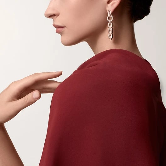 Agrafe earrings, paved 2
