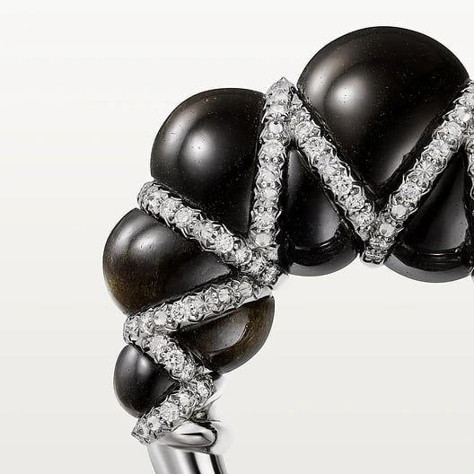 Cartier Libre Tressage ring, obsidian, diamondss 8