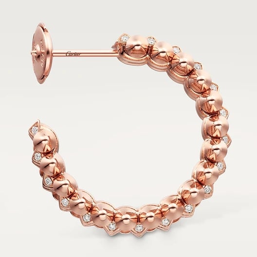 Clash de Cartier hoop earrings, double row, paved 5