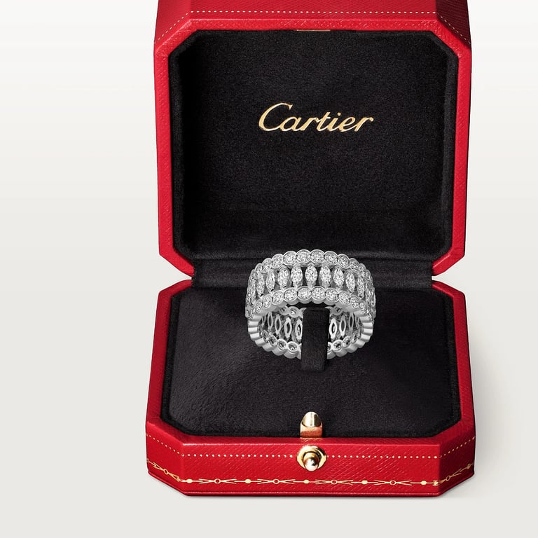Broderie de Cartier ring, triple row, diamonds 6
