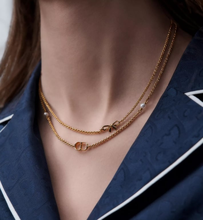 DIOR CD Mini Bow Necklace