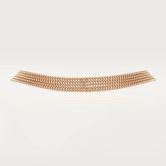 Agrafe necklace, small model, semi-paved 3