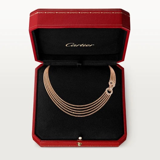 Agrafe necklace, small model, semi-paved 5