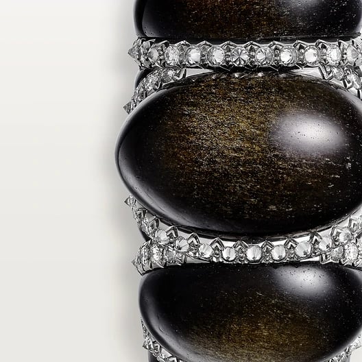 Cartier Libre Tressage ring, obsidian, diamondss 4