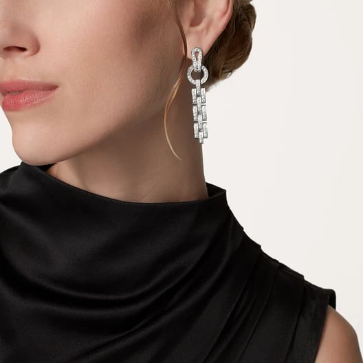 Agrafe earrings, paved 2