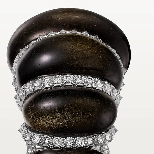Cartier Libre Tressage ring, obsidian, diamondss 5