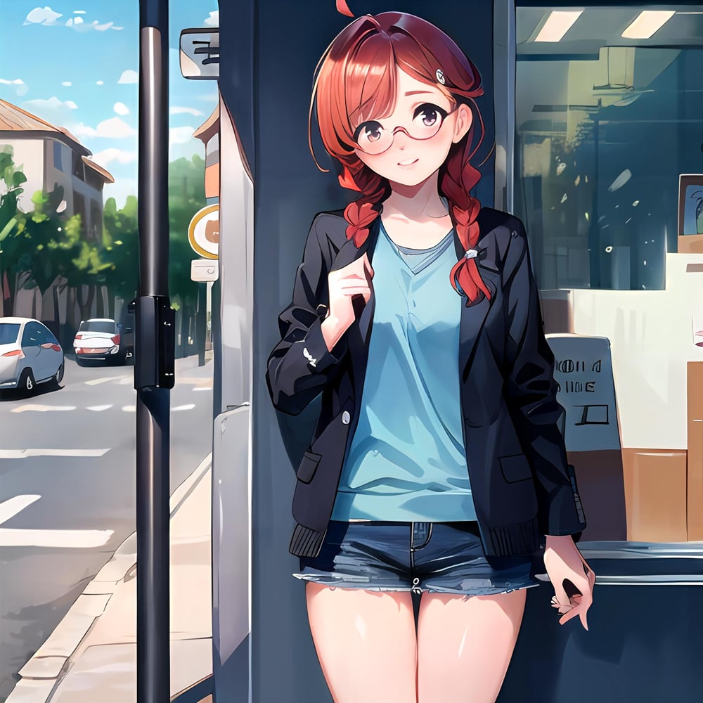 Hide behind Wall [Exhibitionism] - AI LoRA model on PixAI
