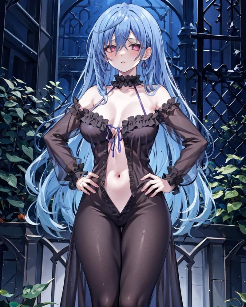 【Costume】【Cosplay】Black Nightgown of Lila Decyrus (Moonlight Encounter) 莉拉·德西亚斯同款睡袍 - AI Model cover image