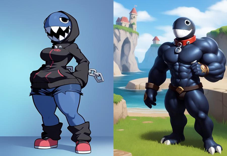 Chain Chomp (Mario) Anthro Character LoRA vers - AI LoRA model on PixAI