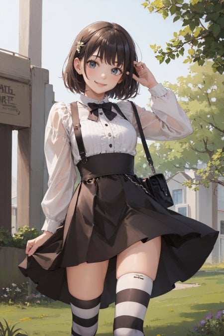 縞ニーソの保管庫 | 服装　　黒と白 - AI Model cover image
