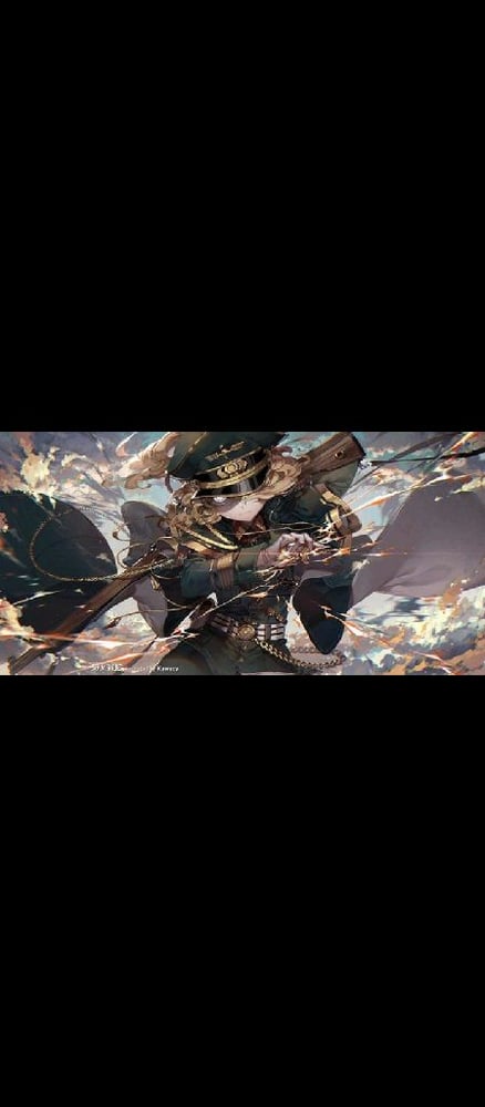 AI art "wallpaper you senki" for keywords Tanya degurechaff in the sky on the battlefield